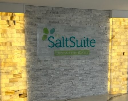 SaltSuite Acrylic sign with standoffs
